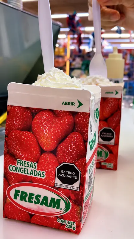 Fresa congelada preparada